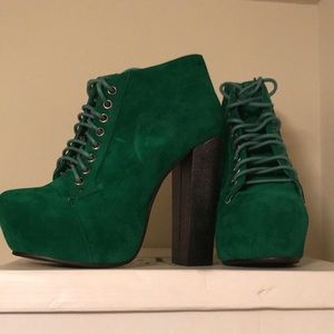 Green Platform Booties